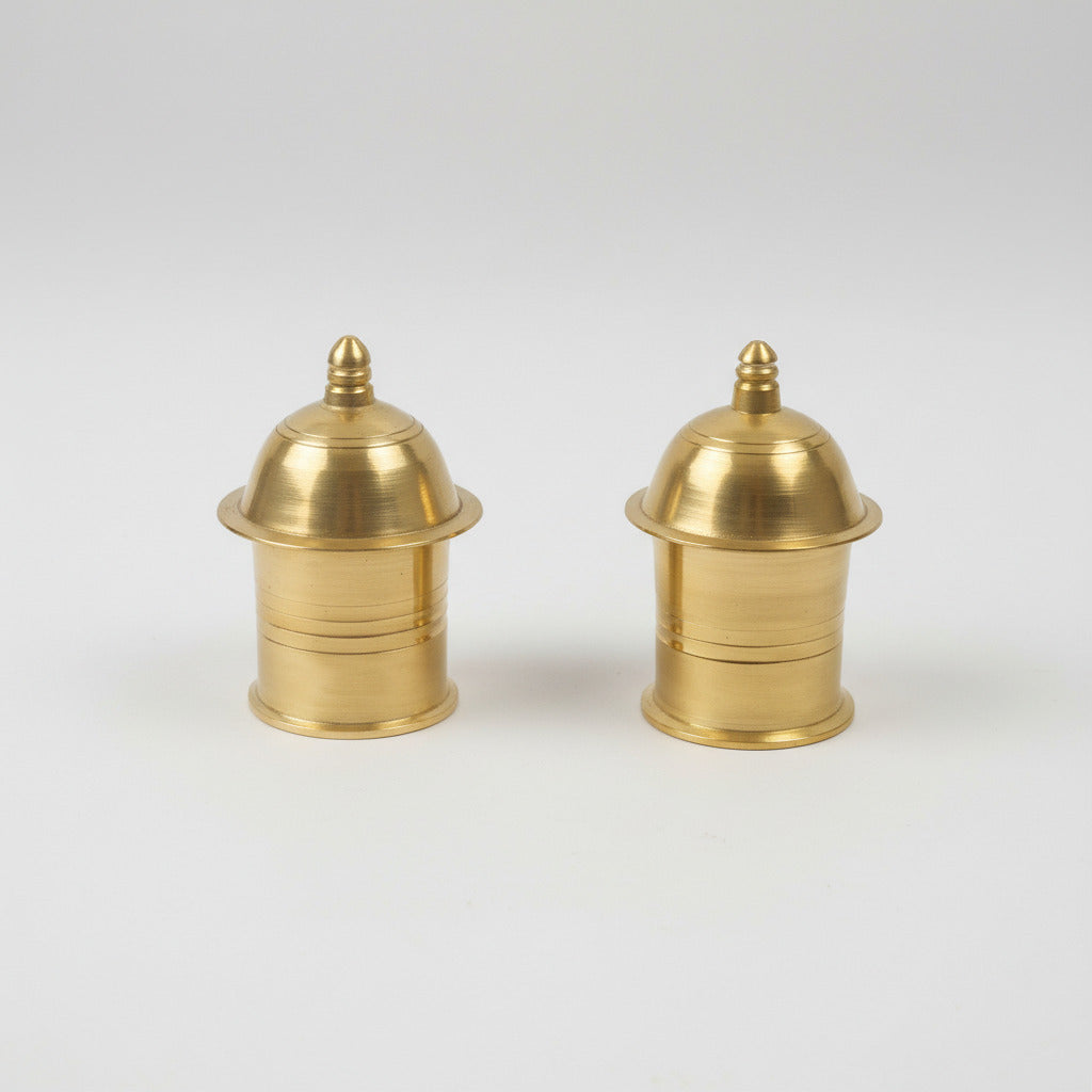 Haldi Kumkum Container In Brass