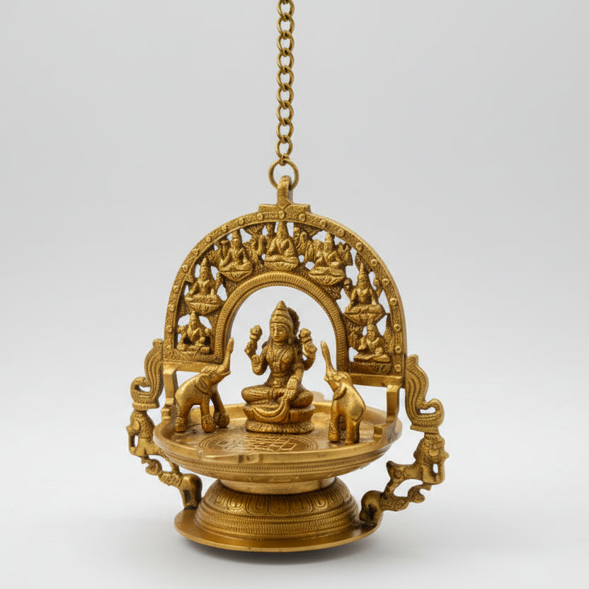 Hanging Gajalaxmi with Shreeyantra Brass Idol