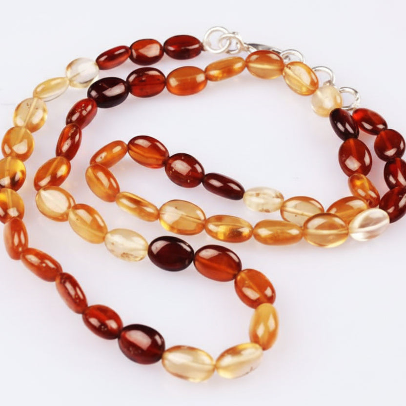 Hessonite Gomed Multi Oval Mala (6 mm)