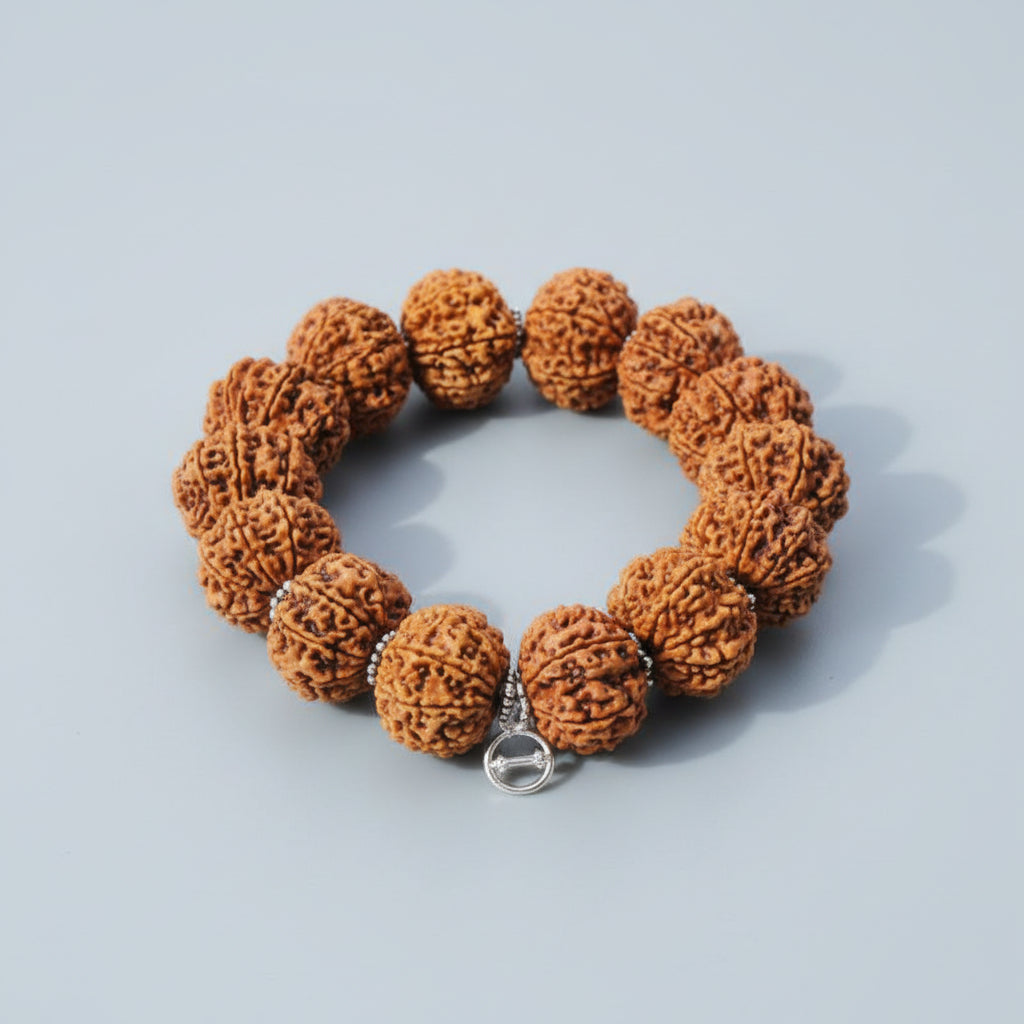 13 Mukhi Kamdev Bracelet-Regular-Woolen Spacers