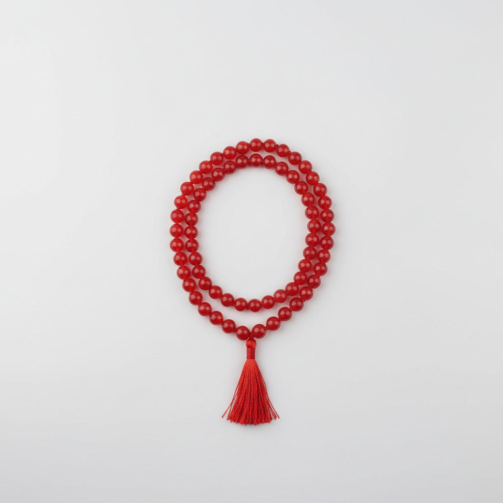Orange Agate Round Mala (8 mm)