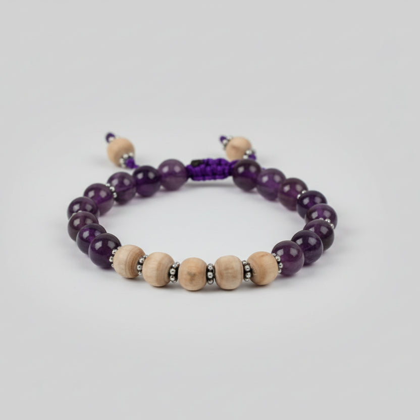 Tulsi and Amethyst Bracelet