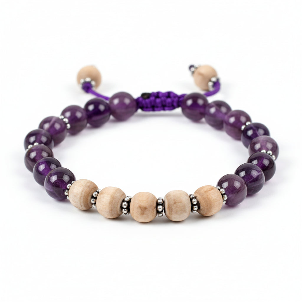 Tulsi and Amethyst Bracelet