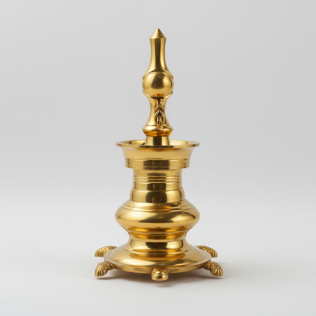 Kurma Samai Lamp In Brass-One Piece