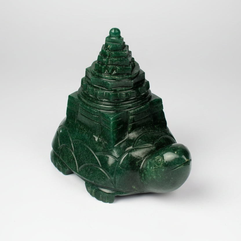 Kurma Shree Yantra in Green Jade 250 gms