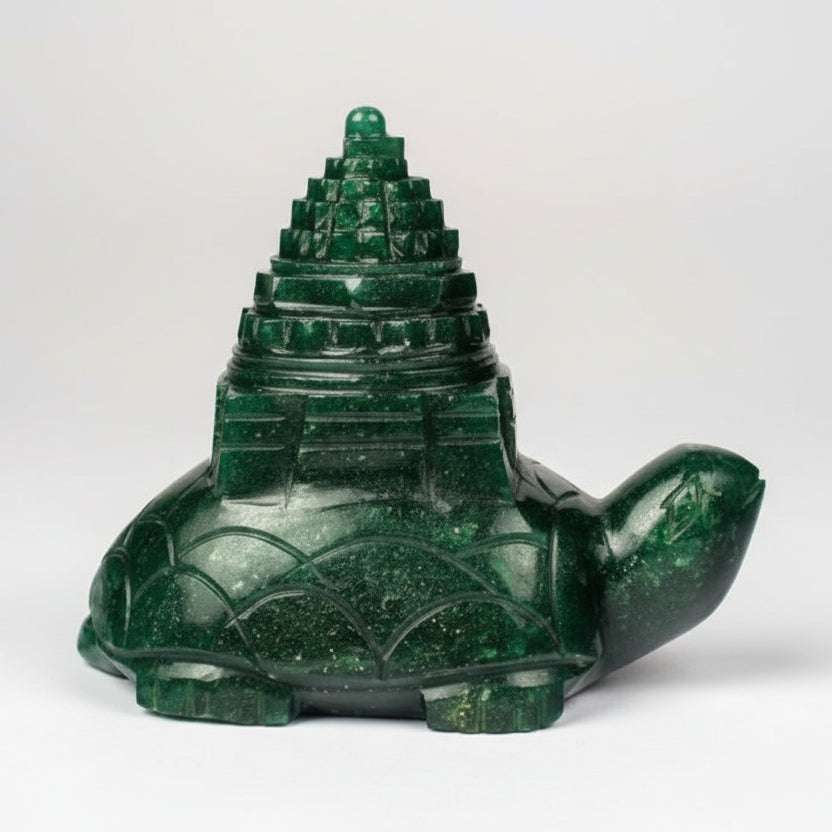 Kurma Shree Yantra in Green Jade 250 gms