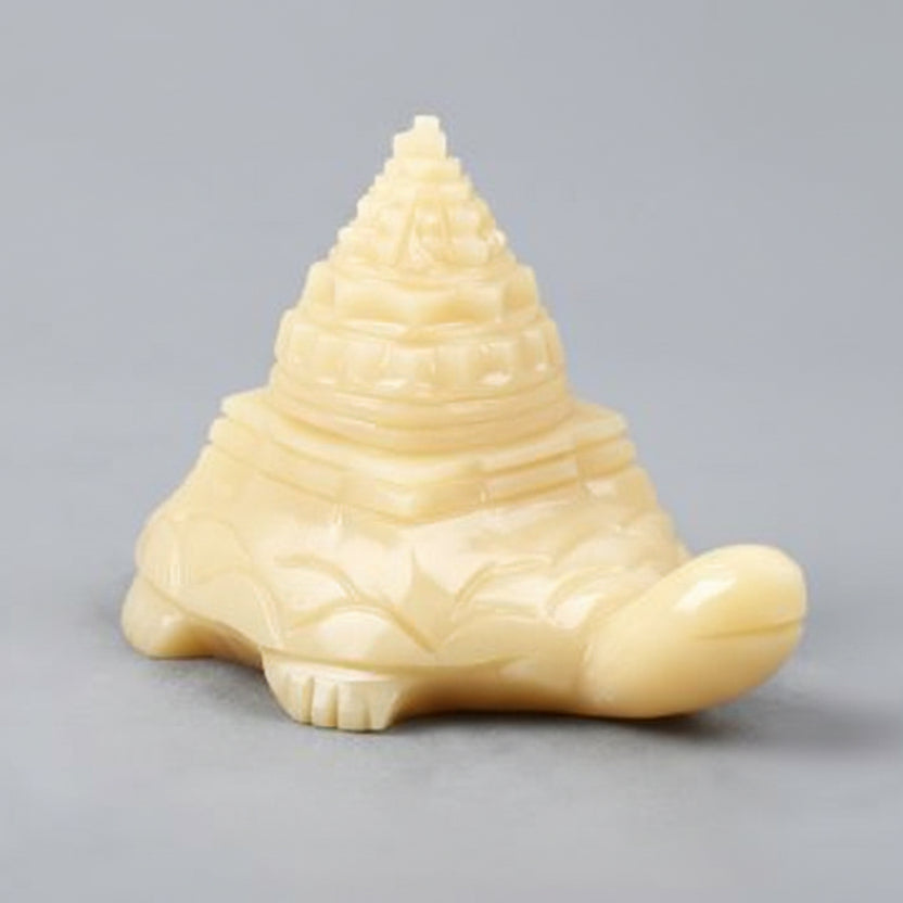 Kurma Shree Yantra in Ivory Yellow Jade 136 gms