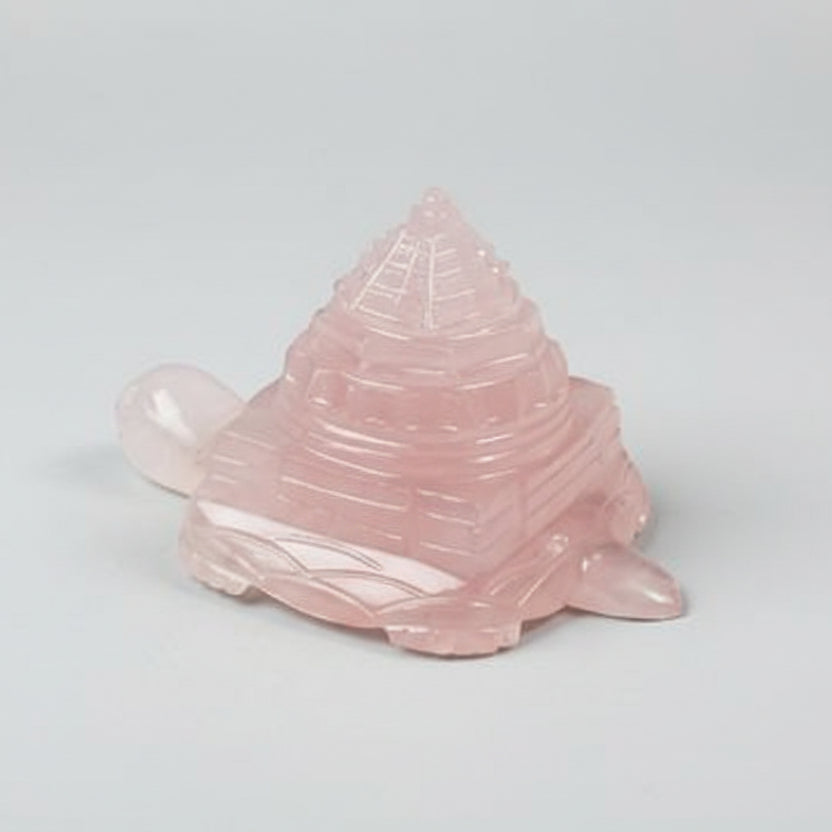 Kurma Shree Yantra in Rose Quartz 195 gms