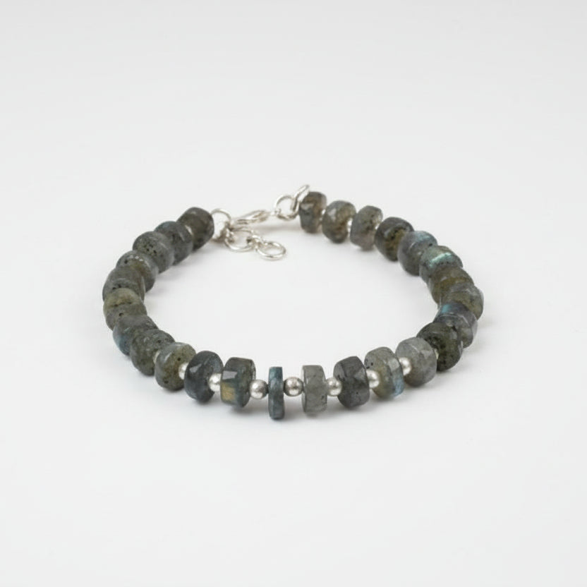 Labradorite Bracelet Washer Beads