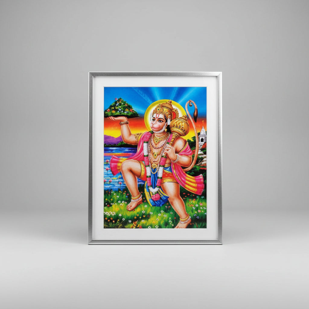 Lord Hanuman Photo Medium I-With Frame I