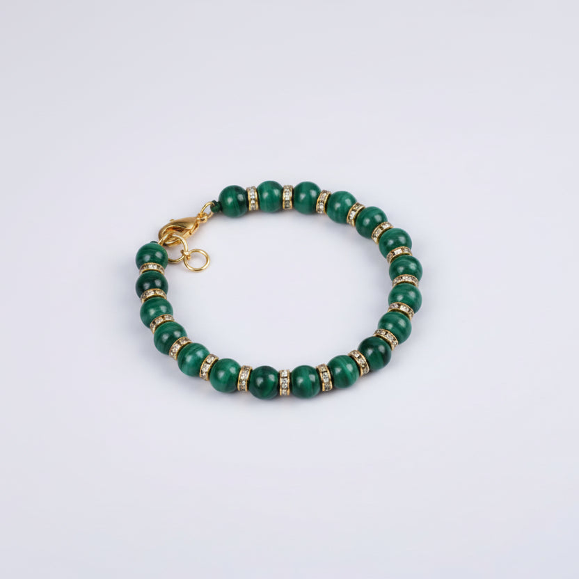 Malachite Bracelet Gold Polish