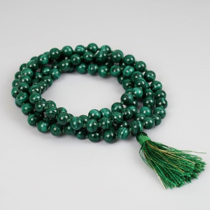 Malachite Round Mala (6 mm)-108 Beads