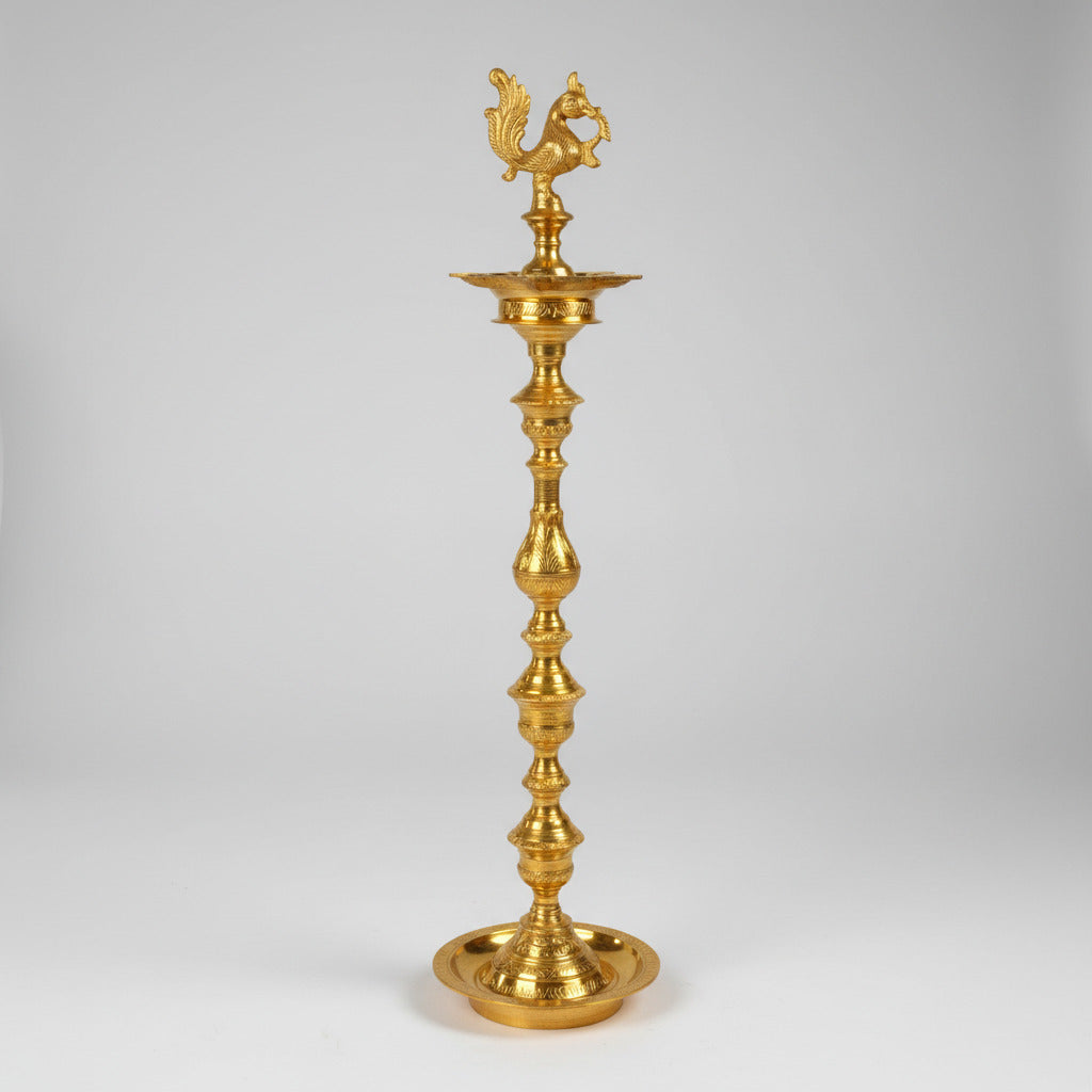 Mayur Oil Lamp In Brass