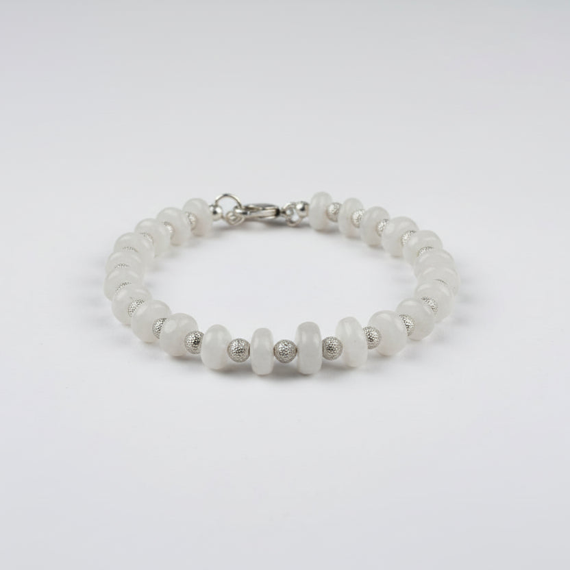 Moonstone Bracelet with German Silver Balls