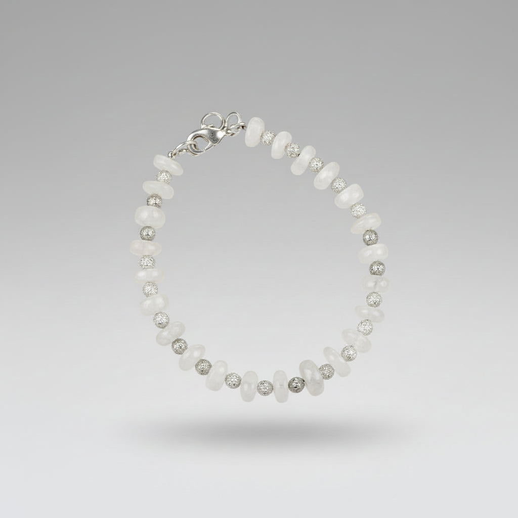 Moonstone Bracelet with German Silver Balls