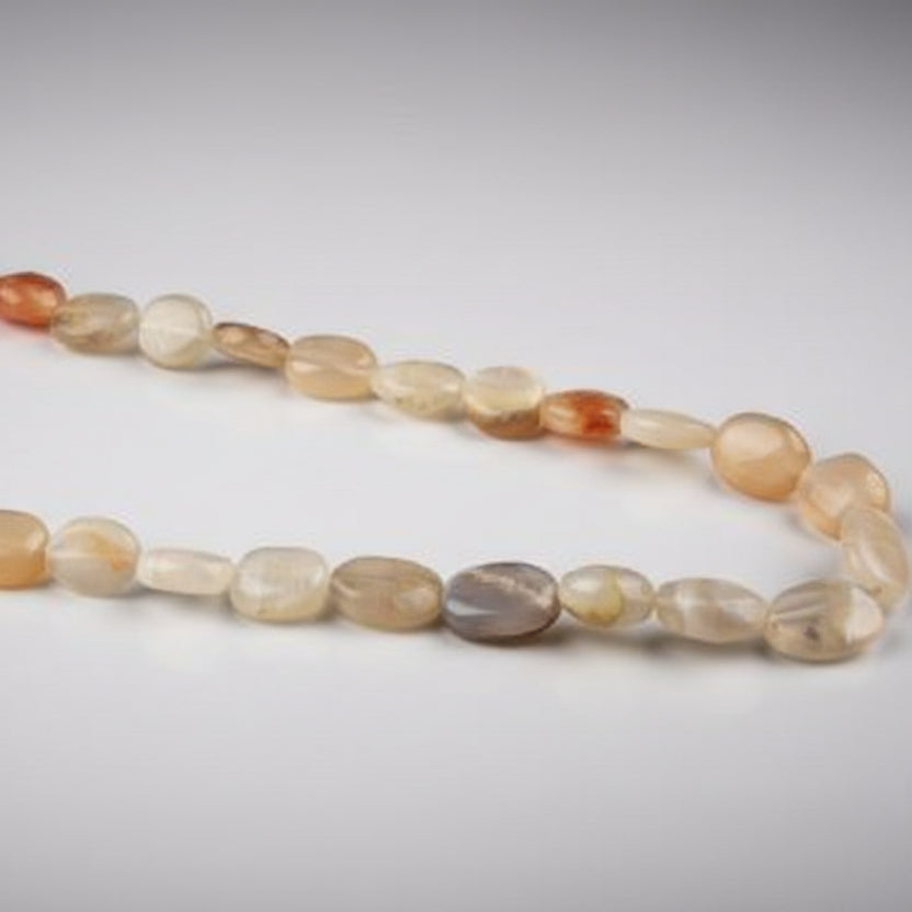 Moonstone Oval Mala (9 mm)-54 Beads