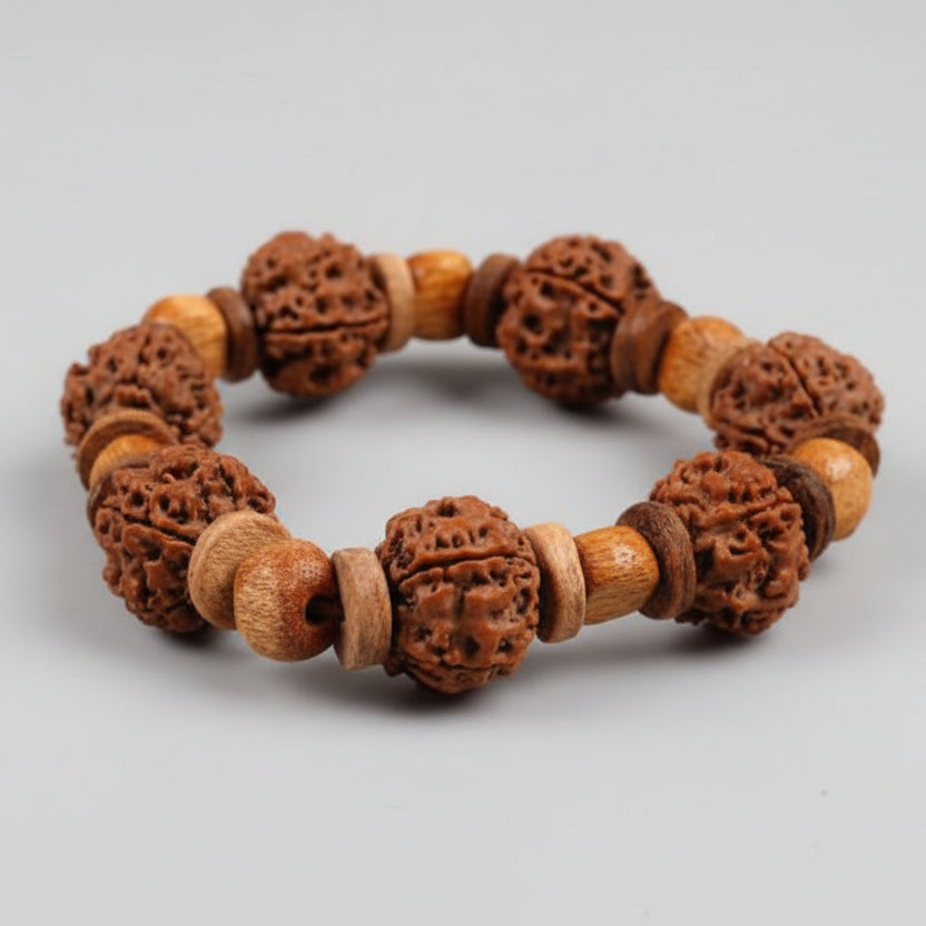 5 Mukhi Nepal Rudraksha Beads Bracelet - Design I