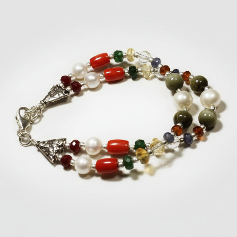 Navratna Bracelet Double Line