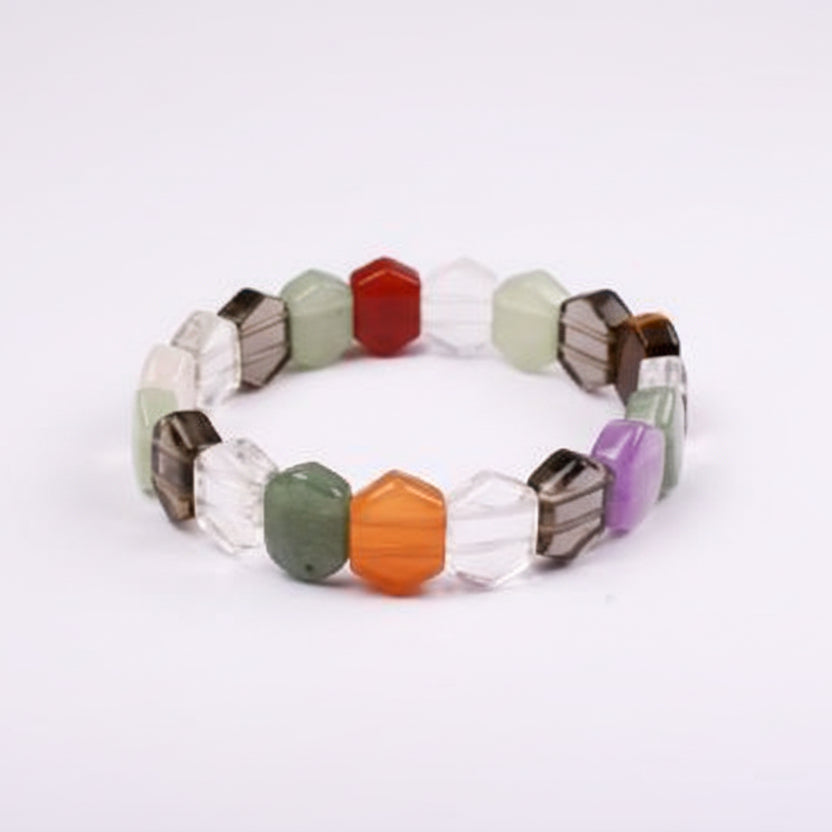 Navratna Bracelet (Hexagon Beads)-Thread