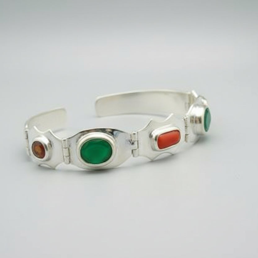 Navratna Flat Chain Bracelet