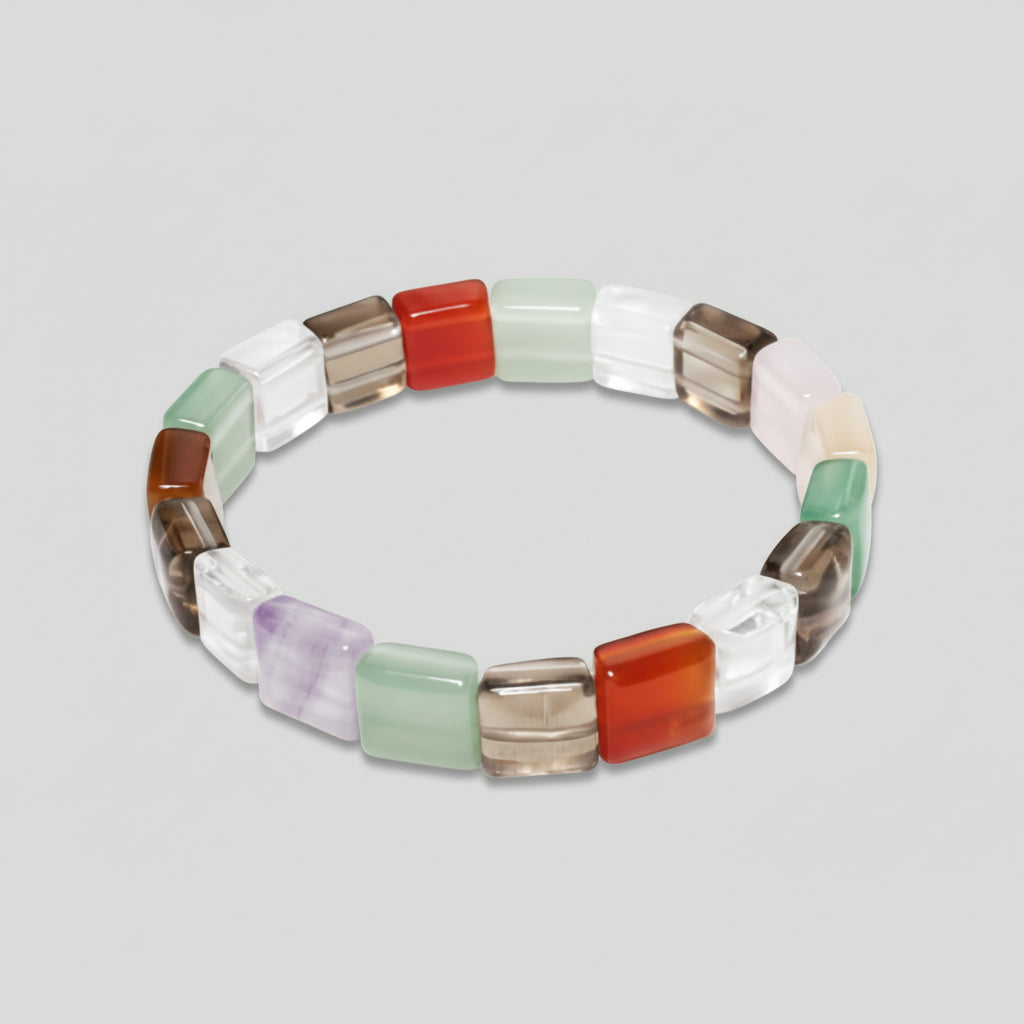 Navratna Gemstone Bracelet-Cushion Beads