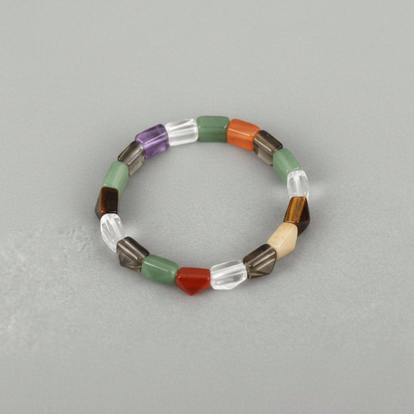Navratna Gemstone Bracelet Square Beads