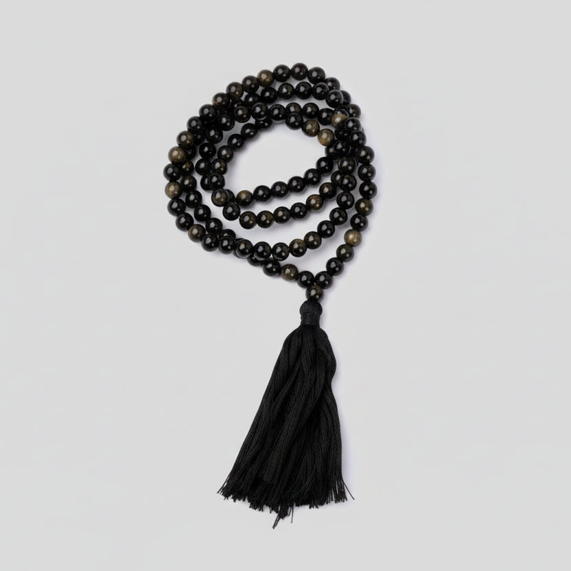 Obsidian Round Mala (8 mm)