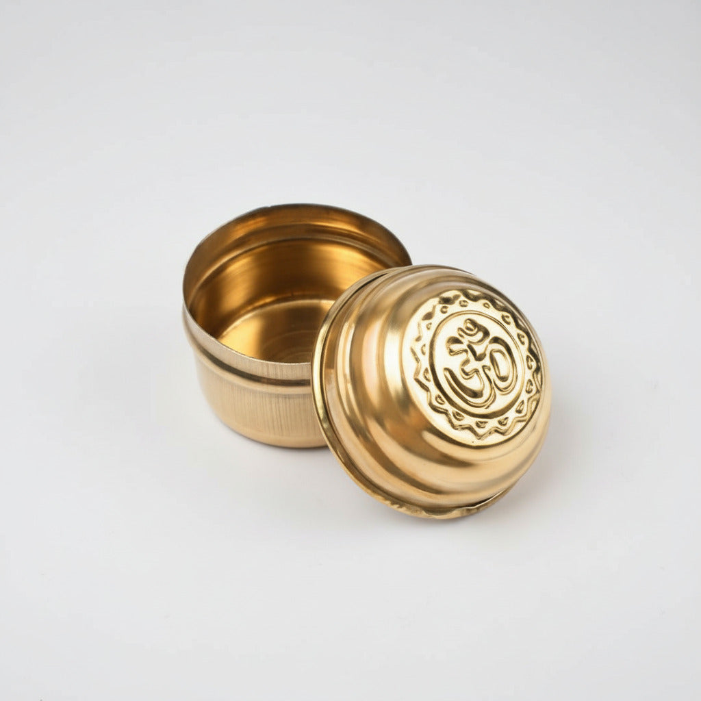 Om Brass Container Small Set Of 12