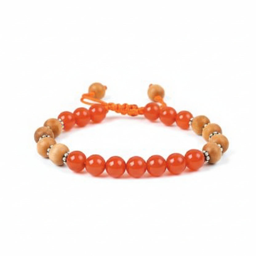 Orange Carnelian and White Sandal Bracelet
