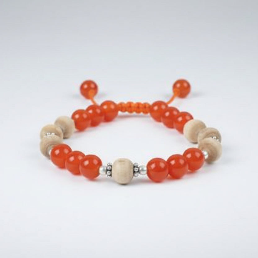Orange Carnelian with Tulsi Bracelet
