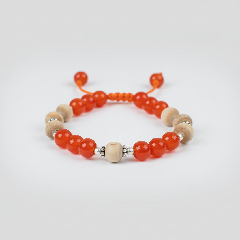 Orange Carnelian with Tulsi Bracelet