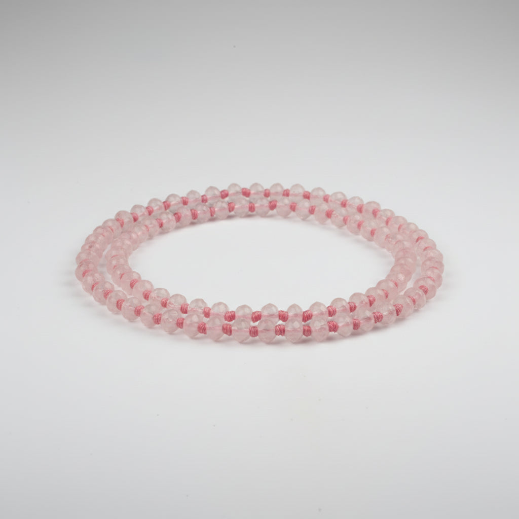Pink Rose Quartz Faceted Rosary