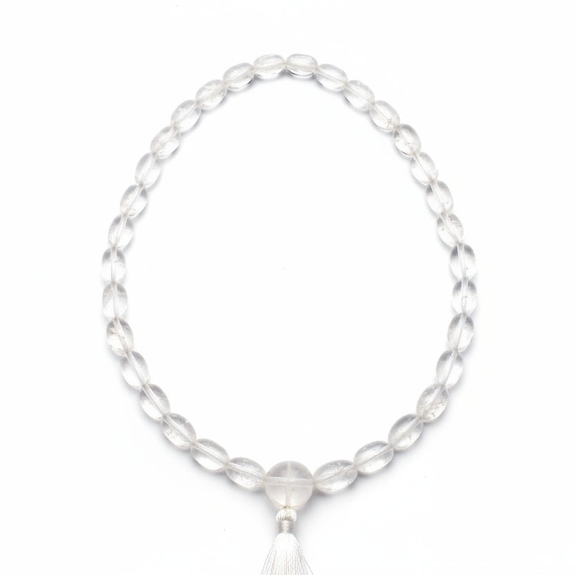 Quartz Oval Mala (9 mm)-108 Beads
