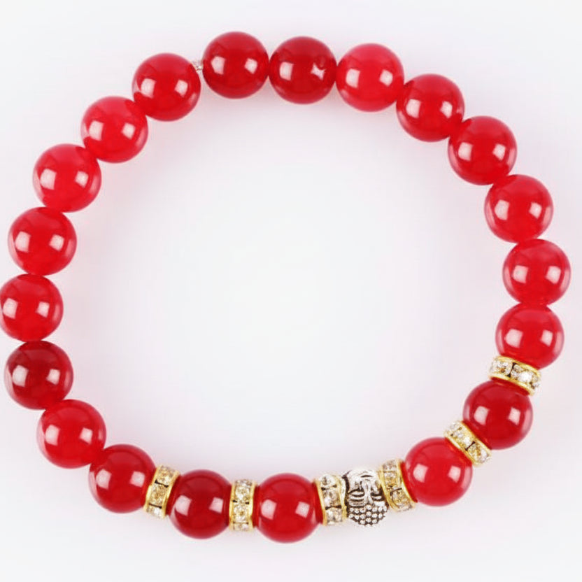 Red Agate Buddha Bracelet