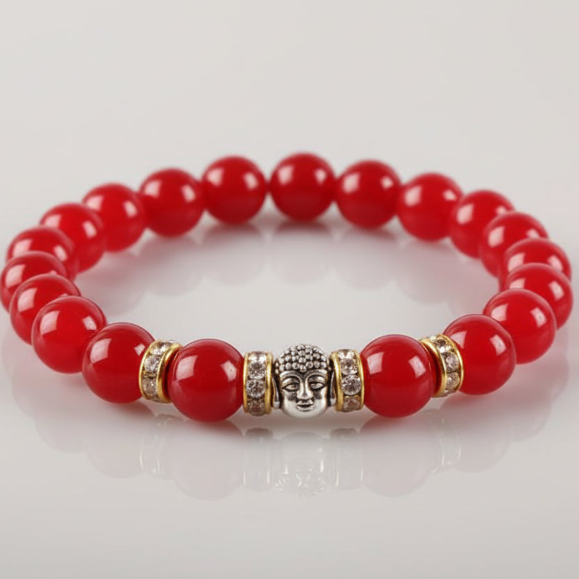 Red Agate Buddha Bracelet