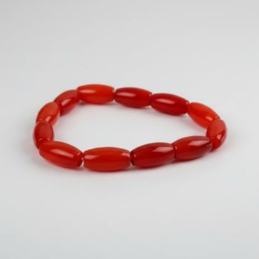 Red Carnelian drum Shape Bracelet (Design I)