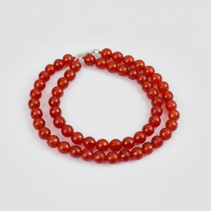 Red Carnelian Faceted Mala (10 mm)-72 Beads