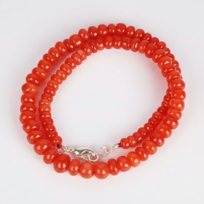 Red Carnelian Necklace (Elliptical Beads)