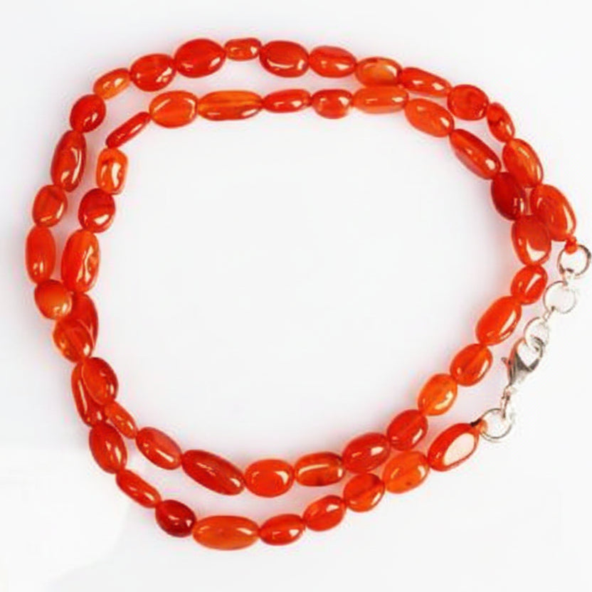 Red Carnelian Oval Mala (7 mm)-54 Beads