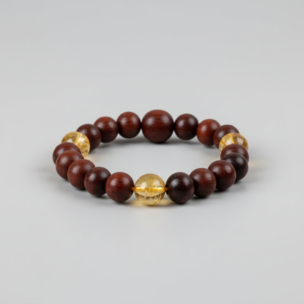 Red Sandalwood and Yellow Citrine Bracelets