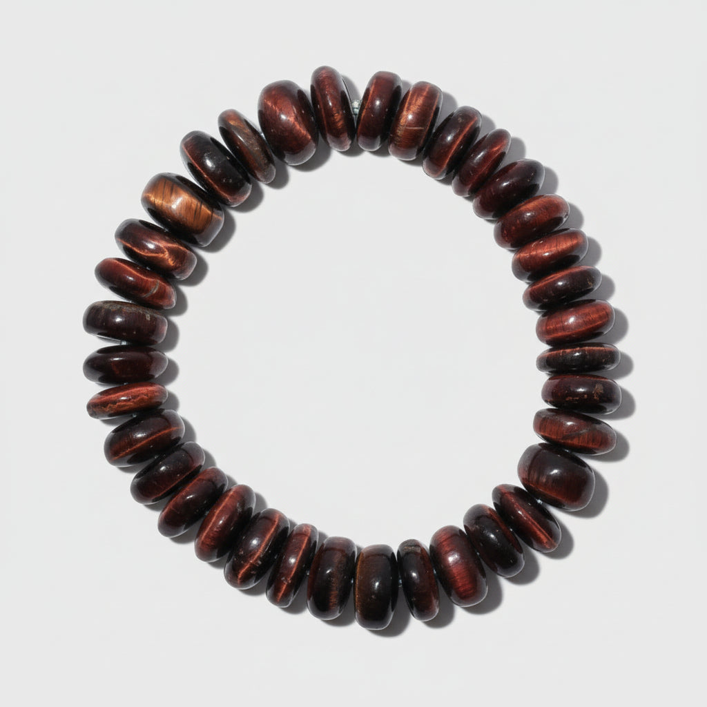 Red Tiger Eye Bracelet (Elliptical Beads)