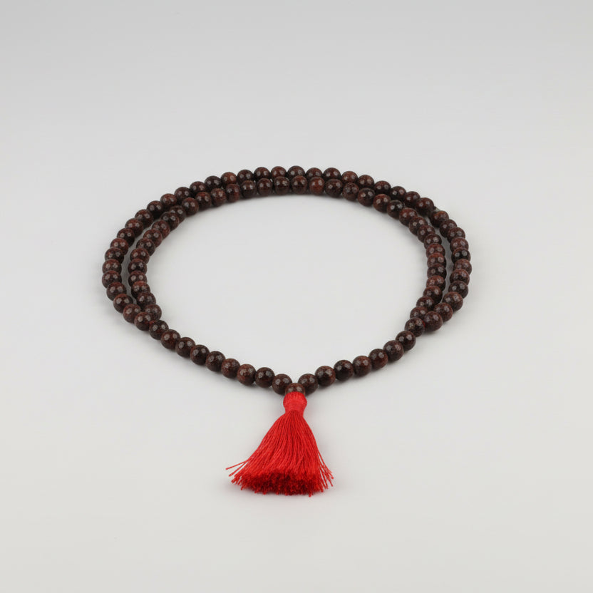 Red Tiger Eye Faceted Round Mala (6 mm)-Without Knots