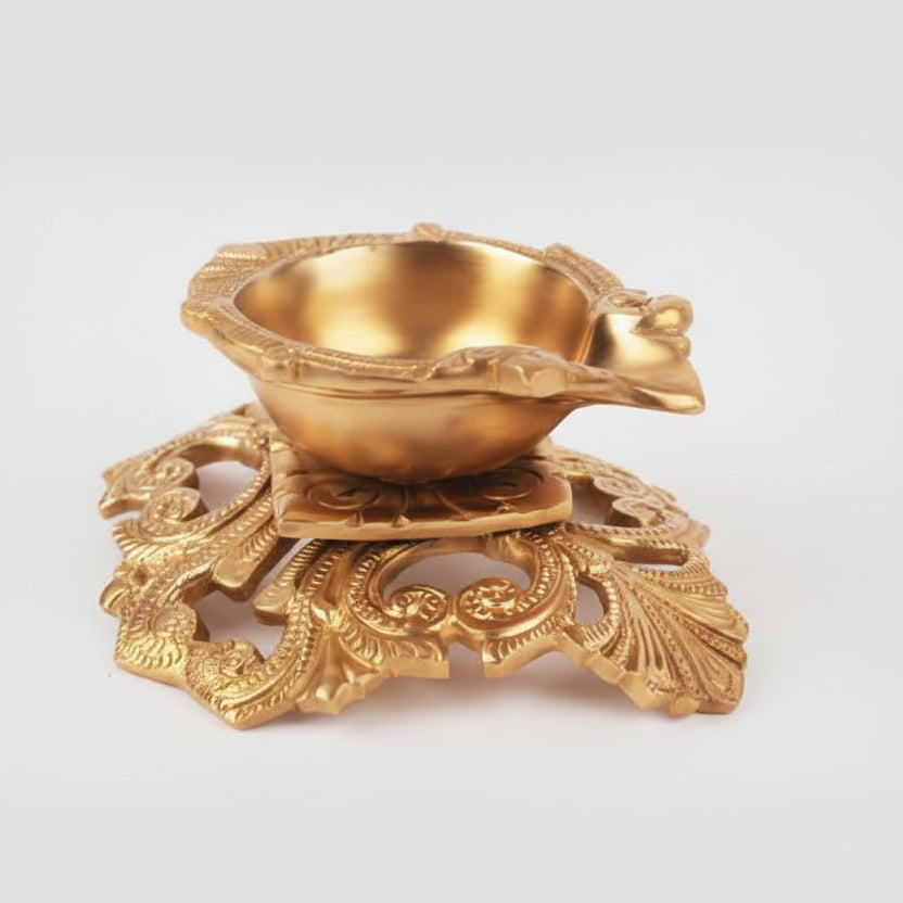 Antique Brass Diya-Set of 2