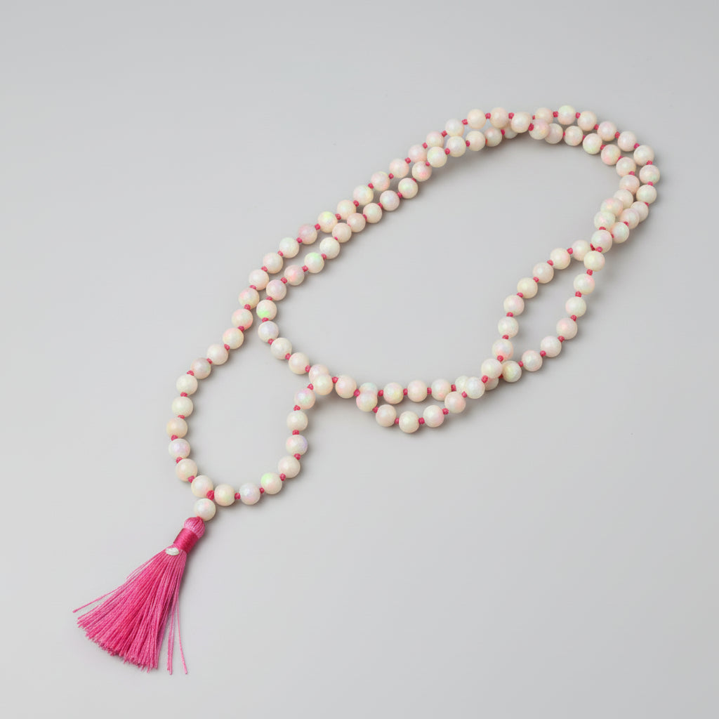 Rosary of Natural Opal Beads (6 mm)-108+1 Beads