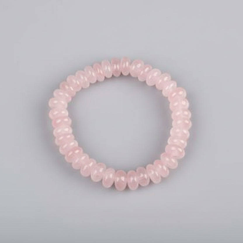 Rose Quartz Bracelet Elliptical Beads-10 mm