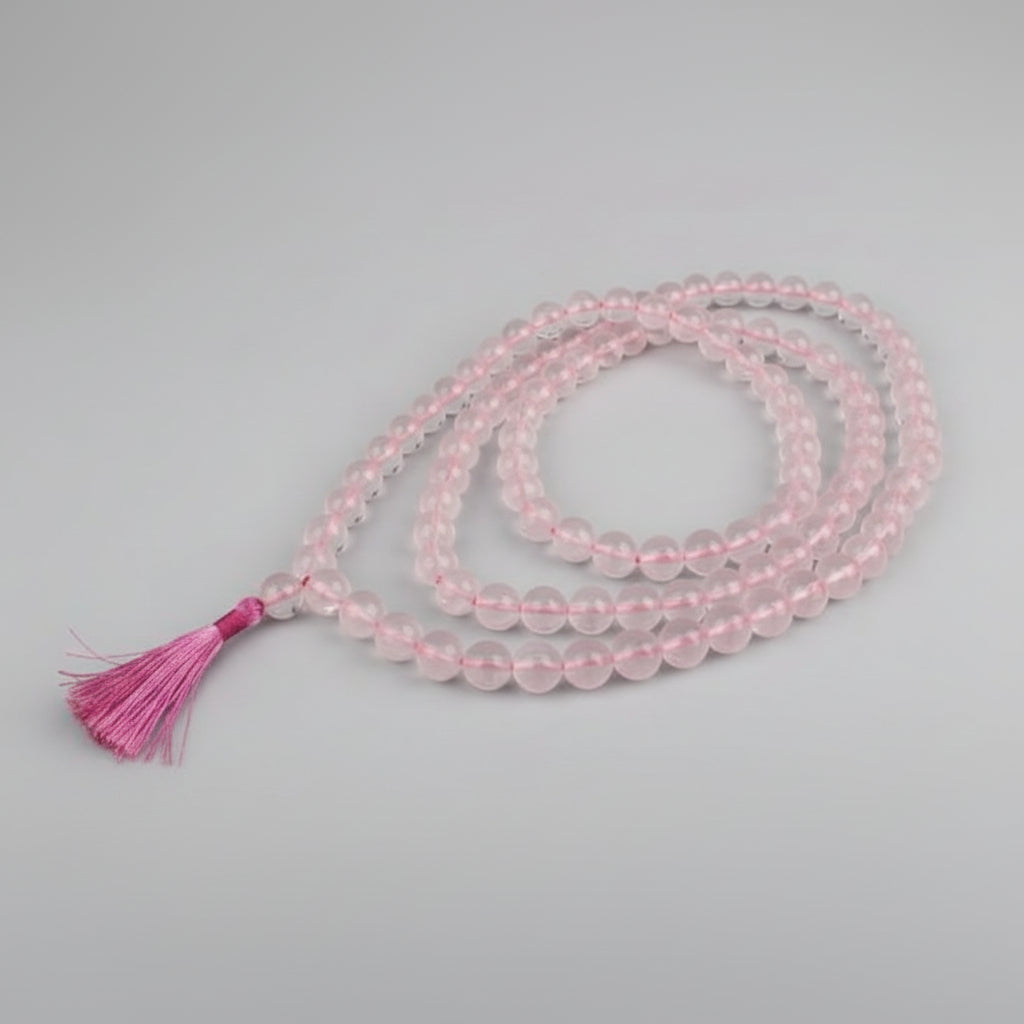 Rose Quartz Faceted Mala (10 mm)-54 Beads