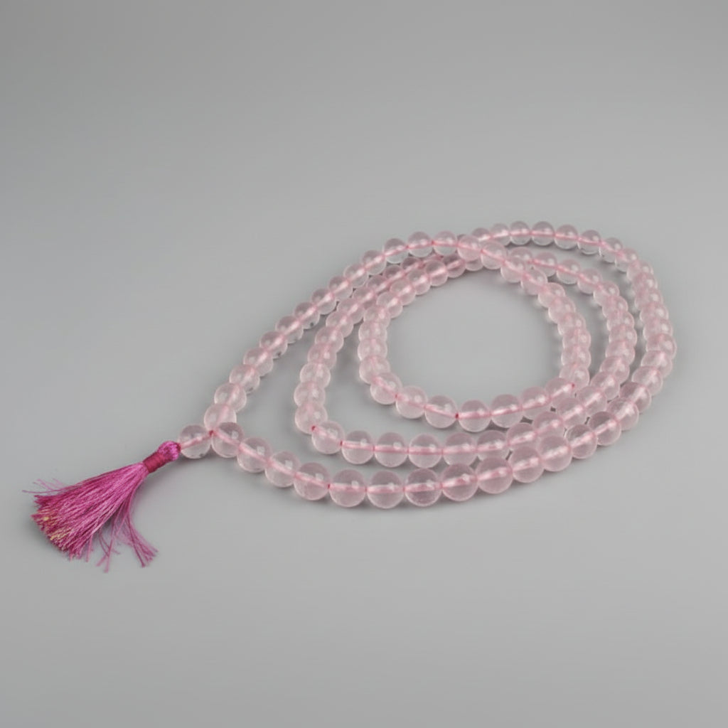 Rose Quartz Faceted Mala (10 mm)-108+1 Beads