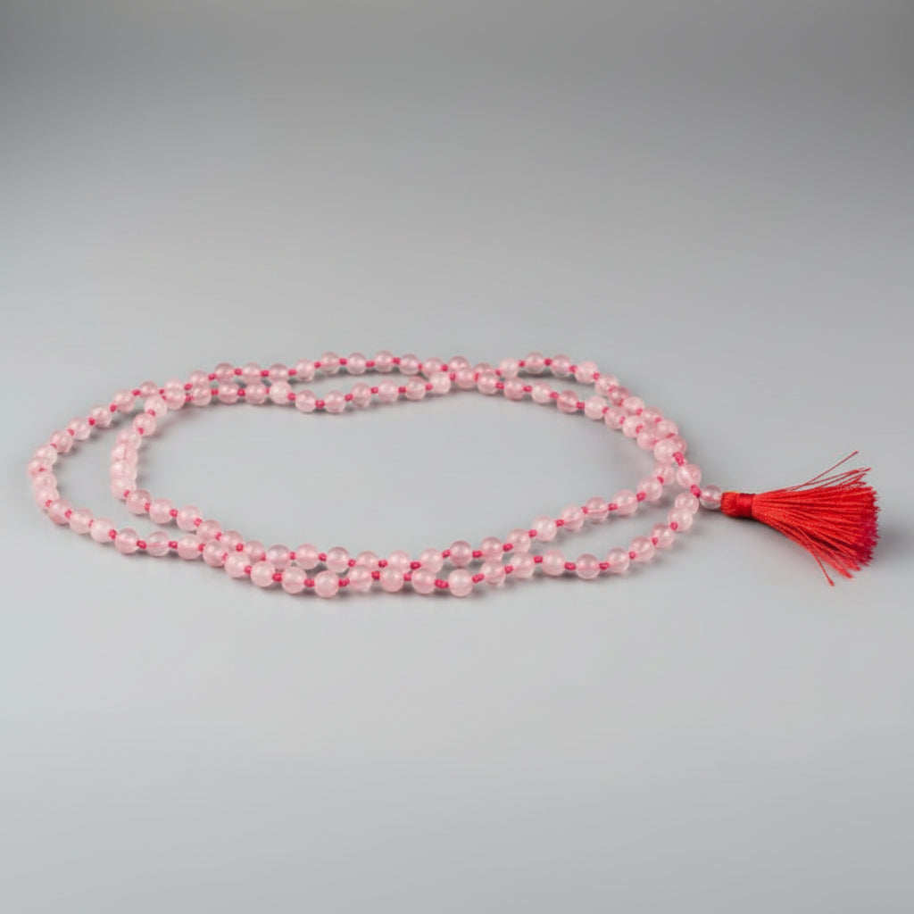 Rose Quartz Round Mala (4 mm)-133 Beads