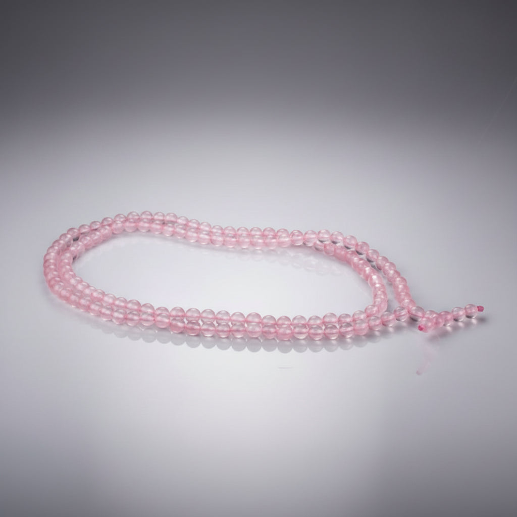 Rose Quartz Round Mala (4 mm)-108+1 Beads