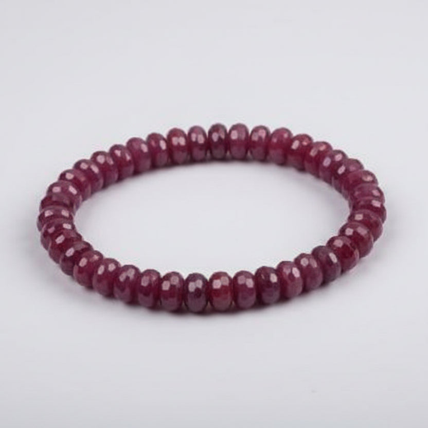 Ruby Faceted Bracelet (Button Shape)-8 mm